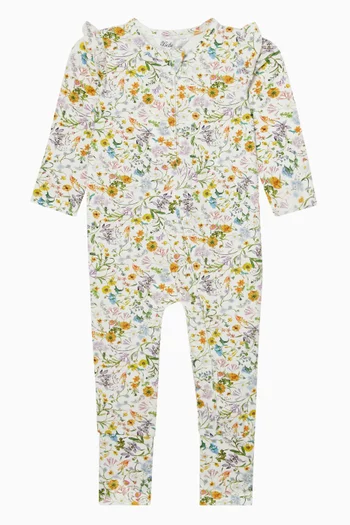 Bonnie Bunny-print Romper in Cotton