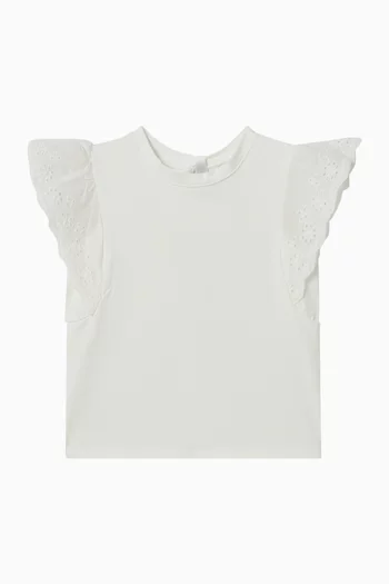 Broderie Anglaise T-shirt in Cotton