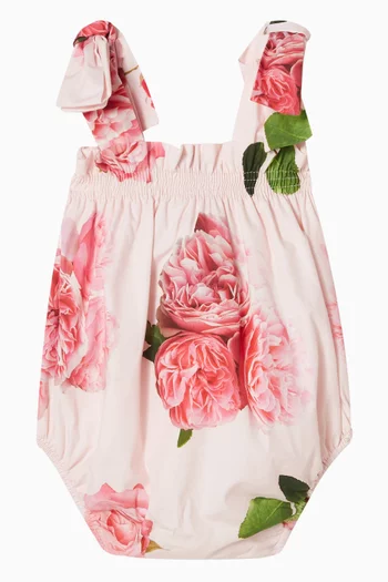 Rose-print Romper in Cotton