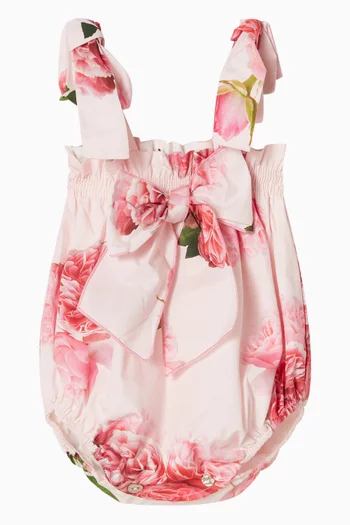 Rose-print Romper in Cotton