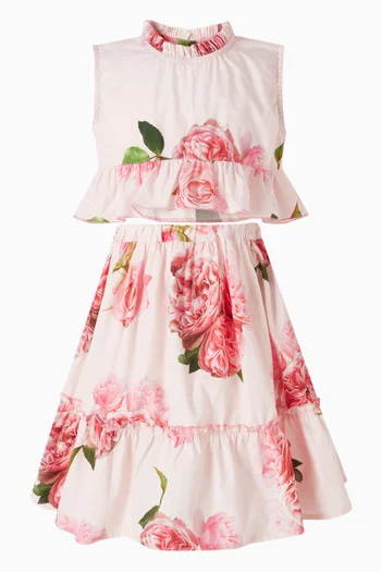 تنورة بنقشة ورود قطن