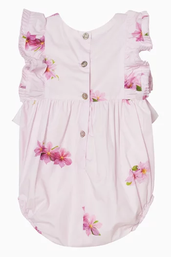 Lilac-print Romper in Cotton