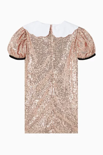 Bow-detail Sequin-embellished Dress