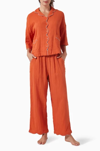 Pyjama Top & Pants Set in Cotton