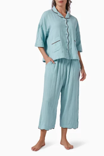 Pyjama Top & Pants Set in Cotton