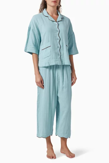 Pyjama Top & Pants Set in Cotton