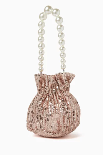 حقيبة مطرزة بالترتر واللؤلؤ 