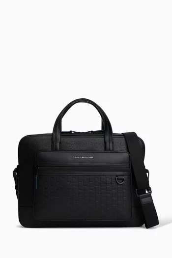 حقيبة كمبيوتر محمول بتصميم عصري بجيب ونقشة شعار العلم