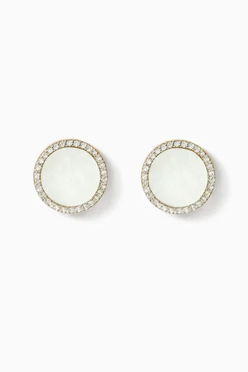 Zira Mother-of-Pearl Stud Earrings in 18kt Gold