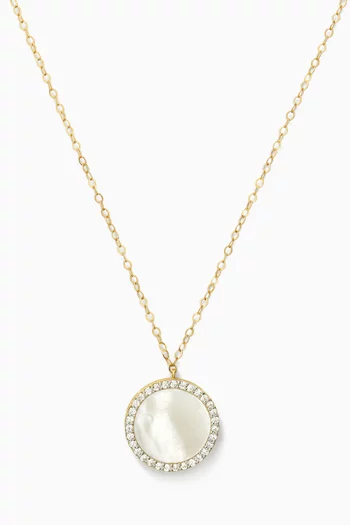 Zira Mother-of-Pearl Pendant Necklace in 18kt Gold