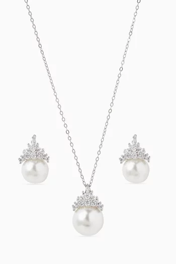 Eleanor Necklace & Earrings Set in Sterling Silver