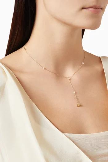 Elise Lariat Necklace in 18kt Gold