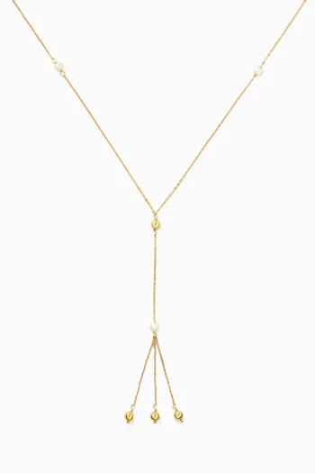 Elise Lariat Necklace in 18kt Gold