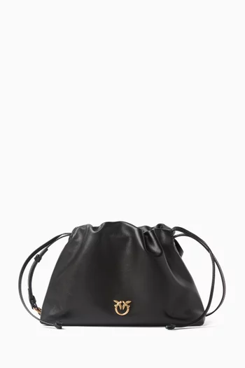 Mini Drawstring Clutch in Calfskin Leather