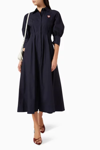 Asimina Heart-motif Dress in Cotton