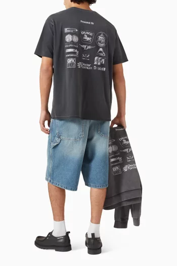 تي شيرت دي ار 3 فينتج بطبعة رعاة وشعار الماركة قطن