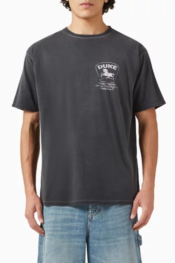 تي شيرت دي ار 3 فينتج بطبعة رعاة وشعار الماركة قطن