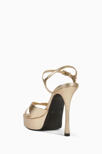 صندل ماكسين بنعل سميك وكعب 120 مم جلد لامع