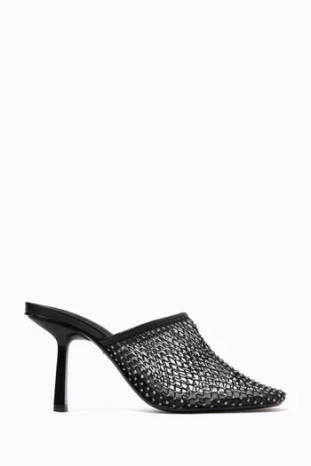 95 Crystal-embellished Mules in Mesh & Plexi