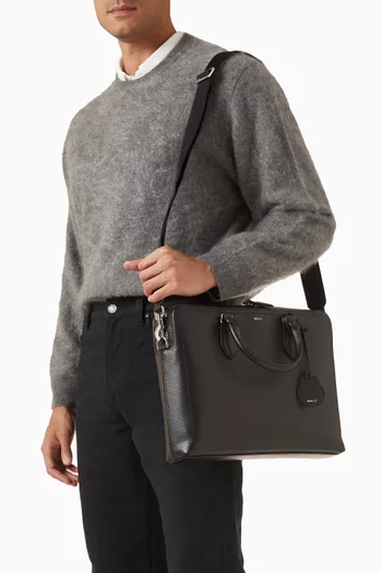 حقيبة عمل كابيتول جلد حبيبي