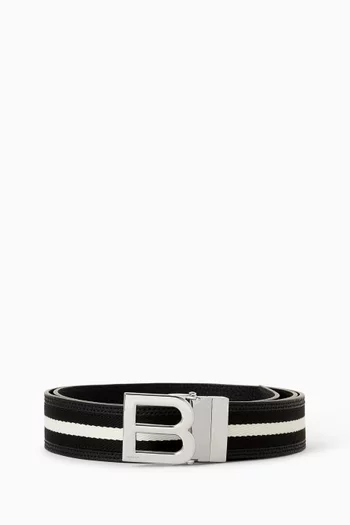Bising Reversible Belt in Leather & Canvas
