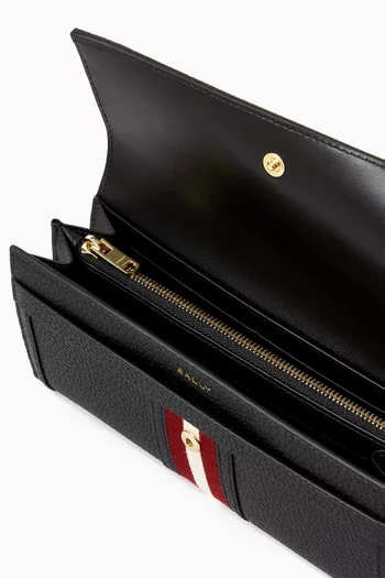 محفظة كود كونتيننتال مخططة جلد