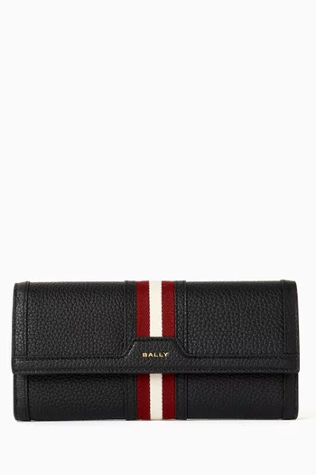 محفظة كود كونتيننتال مخططة جلد