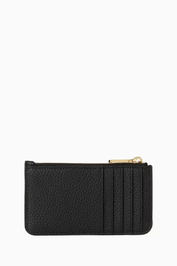 محفظة كود مخططة بسحّاب جلد