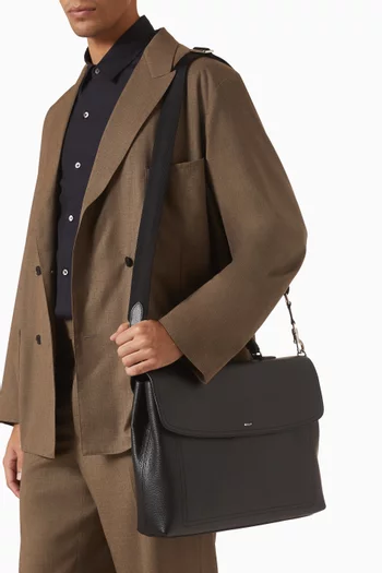 حقيبة عمل كابيتول جلد حبيبي