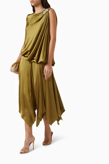 Landon Panel Skirt in Viscose Blend