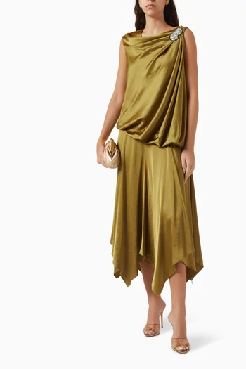 Henrik Draped Blouse in Viscose Blend