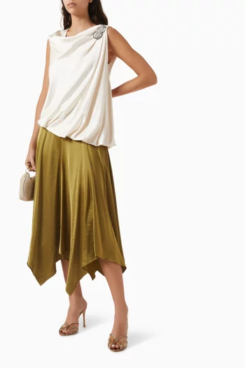 Henrik Draped Blouse in Viscose Blend
