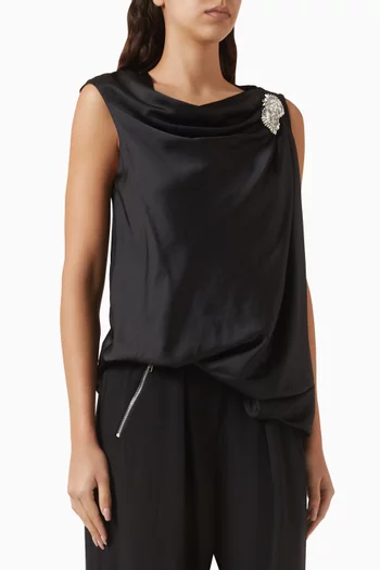 Henrik Draped Blouse in Viscose Blend