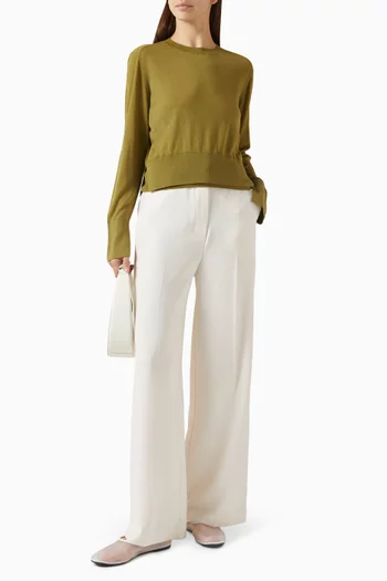 سترة إيلودي منسوجة بفتحة رقبة مستديرة وطبقات