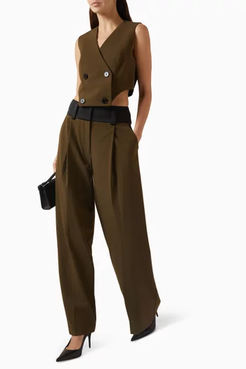 بنطال ستون قماش بدل