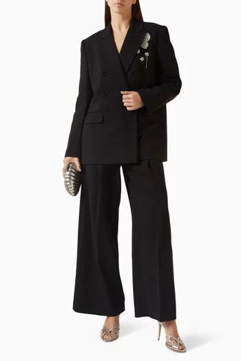 جاكيت تانر مزين بتطريزات كريب