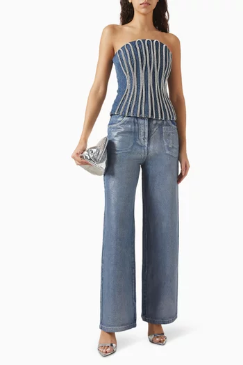 بلوزة سابرينا بتطريزات على الصدر