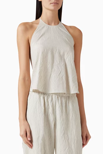 بلوزة كرشد بأربطة حول الرقبة