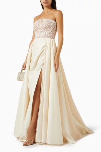 فستان سهرة يانا بنمط مشد تول