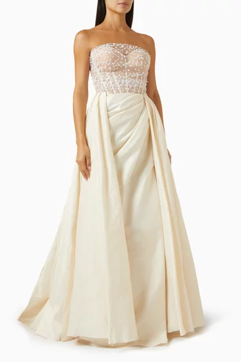 فستان سهرة يانا بنمط مشد تول