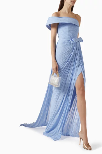 فستان الريا طويل شيفون مجعد