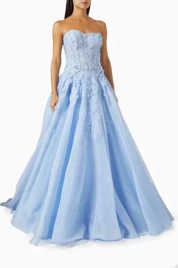 Shermine Appliqué Gown in Organza