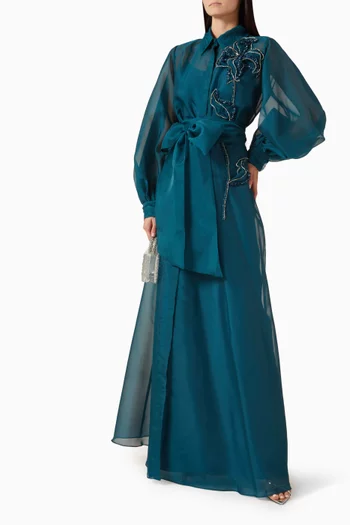 Dexter Belted Dress in Organza