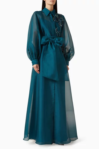 Dexter Belted Dress in Organza