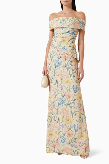 Orlenda Floral-print Dress in Crepe
