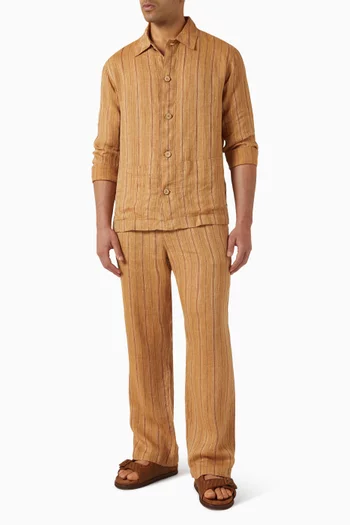 قميص اكسل بنمط جاكيت كتان