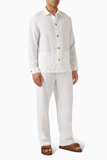 قميص اكسل بنمط جاكيت كتان