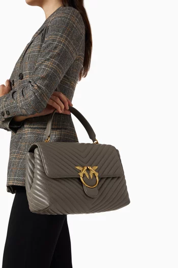 Love Lady Puff Top-handle Bag in Leather