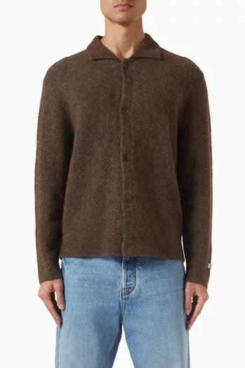 كارديغان اركايف بياقة مزيج صوف