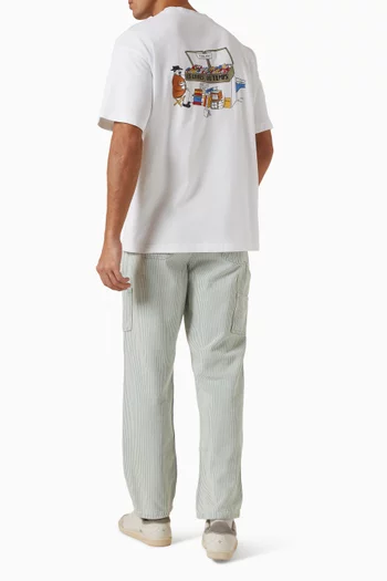 تي شيرت فضفاض بعبارة Du Temps قطن